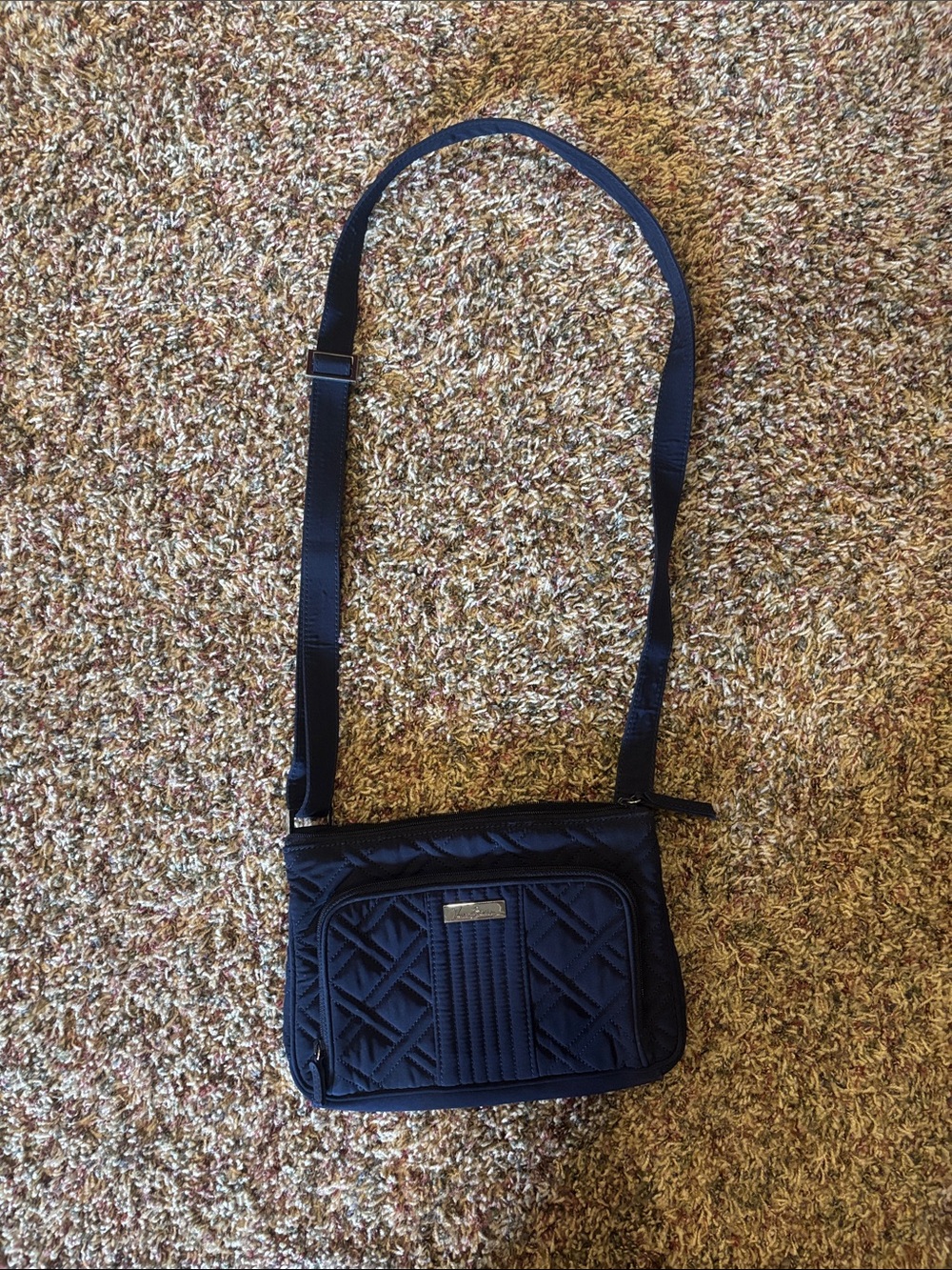 Vera Bradley Navy Quilted Crossbody Sling Bag